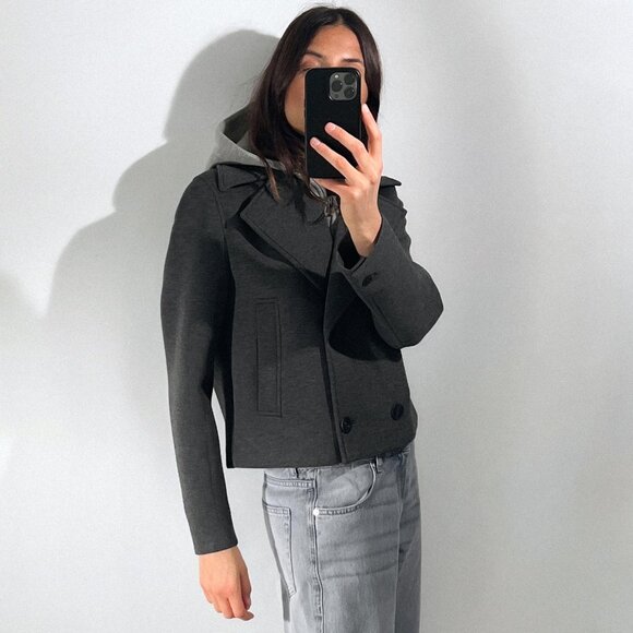 BLOGGER'S FAVE! Zara Hooded Cropped Jacket Gray NWT - Picture 9 of 9